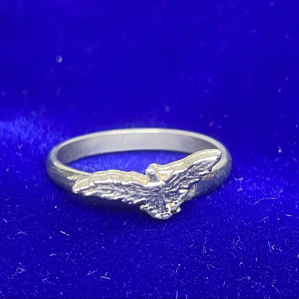Vintage Flying Bird Adjustable Silver Ring